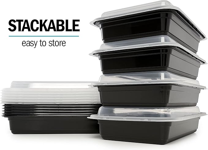 Igluu Meal Prep Containers Reusable (20 Pack) – Food Containers with Lids – Stackable, Microwave, Freezer & Dishwasher Safe – 28oz – 1 Compartment – BPA-Free