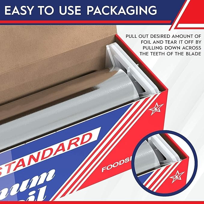 2 Count Heavy Duty Aluminum Foil Roll for Food 18 Inches 500 FT Heavy Duty Food Safe Foil Wrap Pony Package