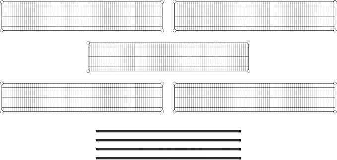 Commercial NSF Listed Black Epoxy Stationary Wire Shelving Kit 14" x 72" x 64", with 5 Shelves Perfect for Warehouse, Walk-in Refrigerator, Freezer, Grocery Store, Restaurant, Dishroom
