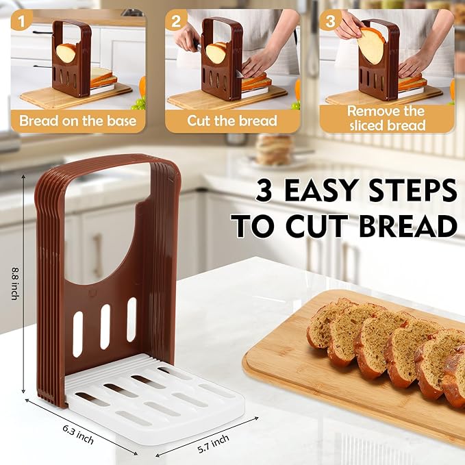 2 Pcs Extra Large Bread Box with Slicer, Metal Farmhouse Bread Storage Container with Bamboo Cutting Board Lids Multi-size Breadbox Set for Kitchen Countertop (White)