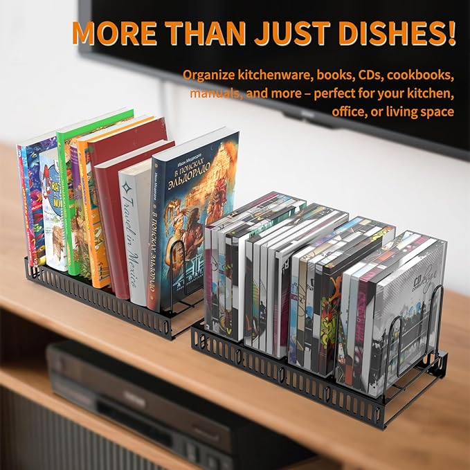 Pot Lid Organizer for Cabinet,7 Adjustable Dividers Storage for Cabinet - Heavy-Duty Pot & Pan Organizer - Perfect to Store Pots, Bakeware, Plates, Cookie Sheets, Trays, Dish, Cutting Boards