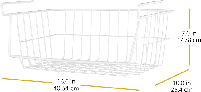 Whitmor White Wire Shelf Basket