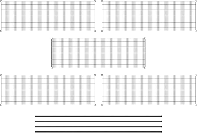 Commercial NSF Listed Black Epoxy Stationary Wire Shelving Kit 24" x 72" x 96", with 5 Shelves Perfect for Warehouse, Walk-in Refrigerator, Freezer, Grocery Store, Restaurant, Dishroom