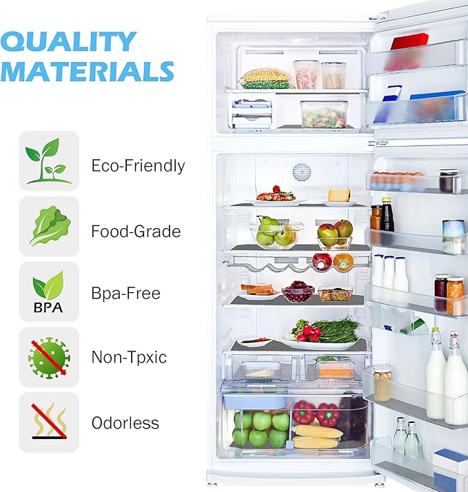 MooiFun Drawer Liners, Waterproof Shelf Liner, Anti-Slip Non-Adhesive BPA Free Kitchen Cupboard Cabinet Liner Refridge Fridge Mats Sink Protector Strong Durable for Home (Grey/11.8in x 10Ft)