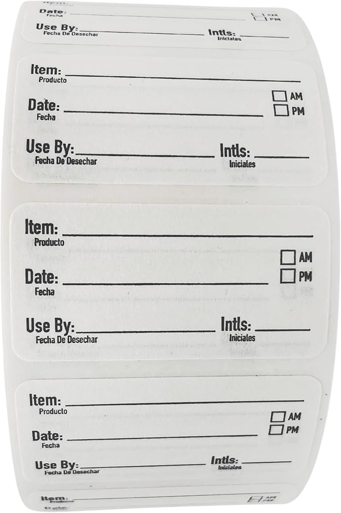 ATL Direct 2x1 Dissolvable Food Labels, 500 Label Stickers, Bottle Labels for Storage Bins, Sticker Labels for Food containers, (500, Black)