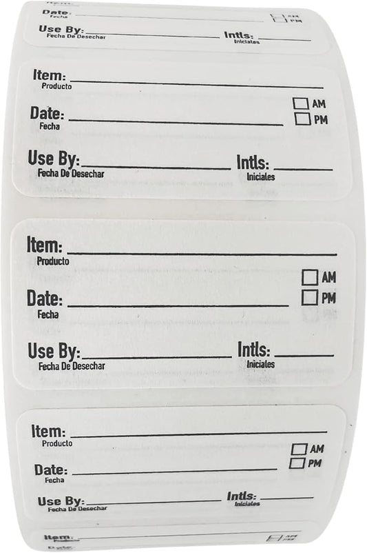 ATL Direct 2x1 Dissolvable Food Labels, 250 Label Stickers, Bottle Labels for Storage Bins, Sticker Labels for Food containers, (250, Black)