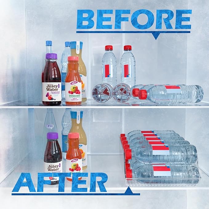 Tayuoo Water Bottle Soda Drink for Fridge,Refrigerator Pantry Clear Box Organizer Storge (2 PACK)