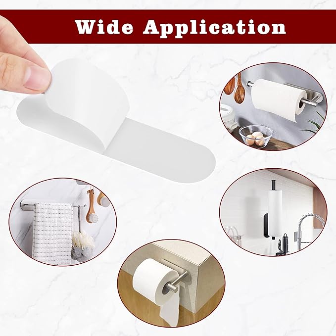 Self Adhesive Strips, Replacement Adhesive Strips Compatible with Self Adhesive Paper Towel Holder, Paper Towel Holder Under Cabinet, 5.7 x 1.6 Inch (2 Pack)