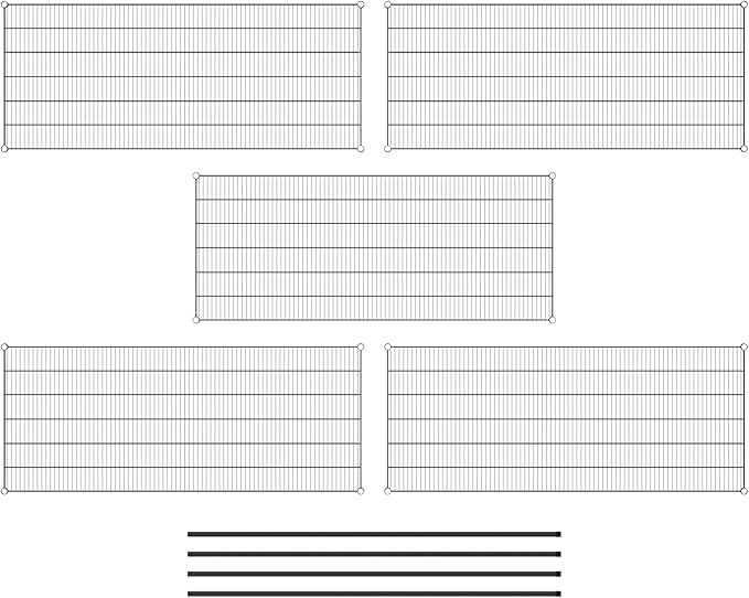 Commercial NSF Listed Black Epoxy Stationary Wire Shelving Kit 30" x 72" x 74", with 5 Shelves Perfect for Warehouse, Walk-in Refrigerator, Freezer, Grocery Store, Restaurant, Dishroom