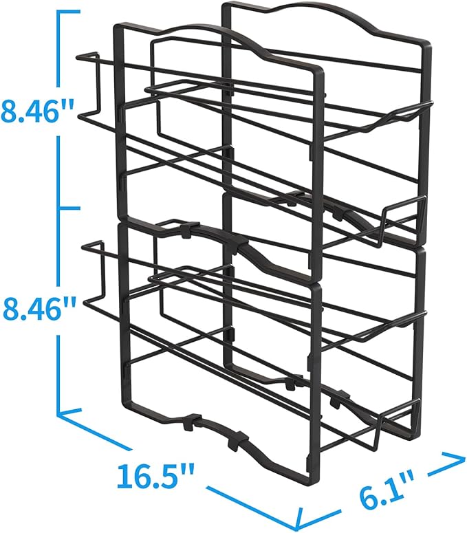 GILLAS 2 Pack Soda Can Organizer Rack for Pantry, Stackable Beverage Soda Can Storage Dispenser Holder for Refrigerator, Cabinet, Black