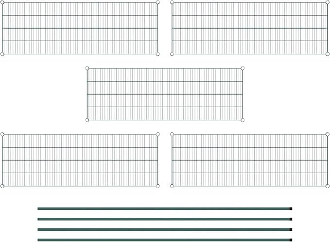 Commercial NSF Listed Green Epoxy Stationary Wire Shelving Kit 21" x 60" x 96", with 5 Shelves Perfect for Warehouse, Walk-in Refrigerator, Freezer, Grocery Store, Restaurant, Dishroom