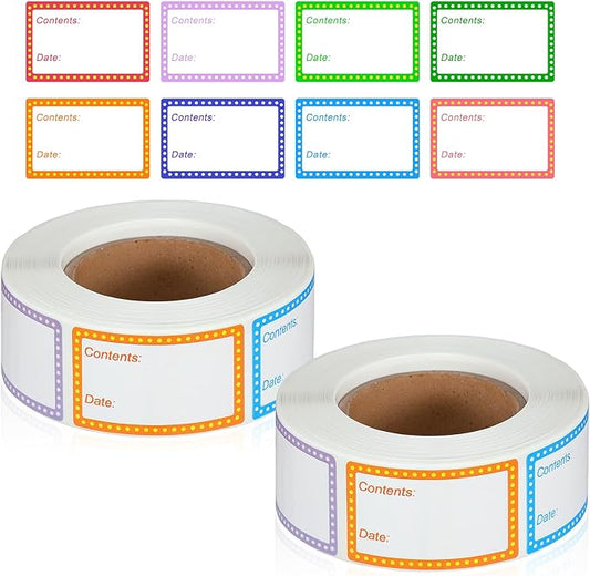 PEOVLVN Freezer Labels to Write On, Removable Freezer Tape 25x40mm Food Labels Stickers Waterproof Oil Resistant Date Label for Food Containers Jars Canning Storage Bins Kitchen Supplies(1000PCS)