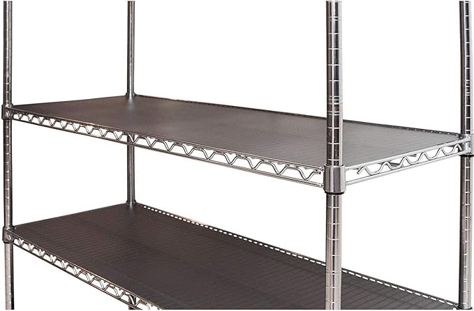 Slendor Wire Shelf Liner 18" x 48" Value Pack of 5 Flat Heavy Duty Waterproof Non-Adhesive Industrial Strength Plastic Mats for Tier Shelving Unit, Gray