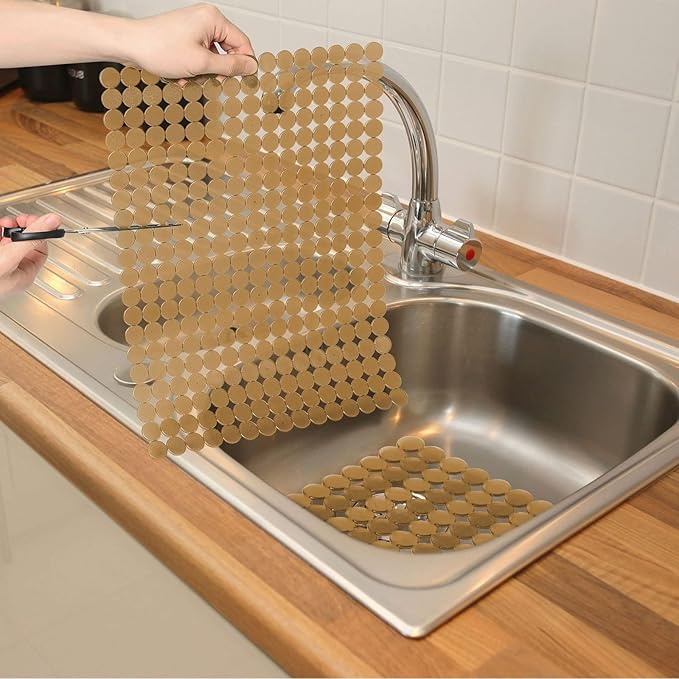 Kitchen Sink Mat for Stainless Steel/Ceramic Sinks,2 Pack Dish Sink Mats for Kitchen Sink with Scissors, Fast Draining,Easy to Clean,DIY Cut,15.7 X 11.8 Inch(Light Yellow)