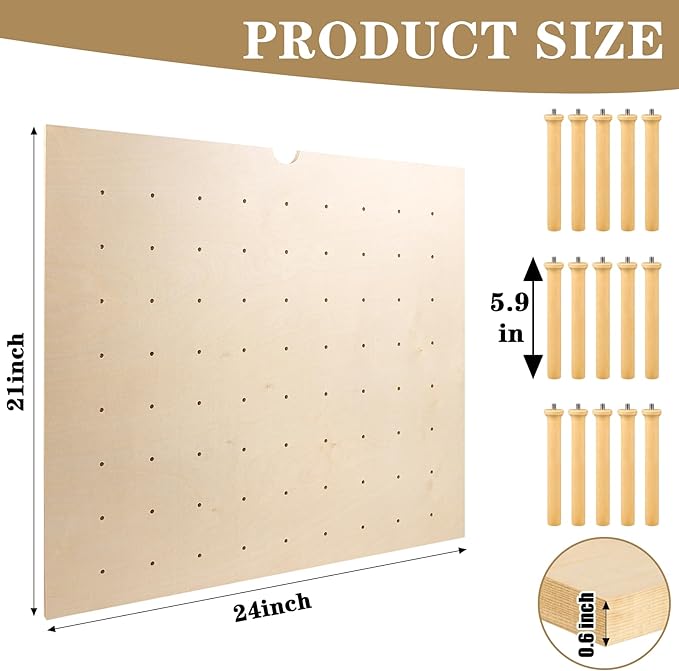 Pegboard Drawer Organizer（24×21in） Peg Board for Drawers,Peg Board Drawer Organizer Kitchen Pegboard Divider Adjustable Trimmable，15PCS Wood Wooden Peg