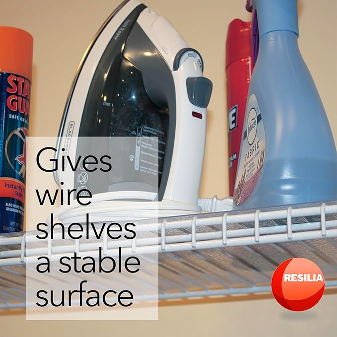 RESILIA Closet Shelf Liner for Wire Shelving – Pack of 4, 12" Wide x 4' Long Heavy Duty Waterproof Liners, Clear PVC Covers for Kitchen Pantry, Bathroom Closet, & Cabinet Storage, Made in The USA