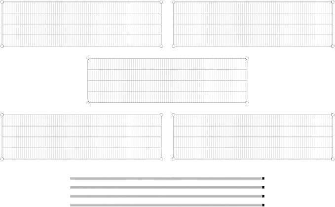 Commercial NSF Listed Chrome Stationary Wire Shelving Kit 21" x 72" x 86", with 5 Shelves Perfect for Warehouse, Walk-in Refrigerator, Freezer, Grocery Store, Restaurant, Dishroom