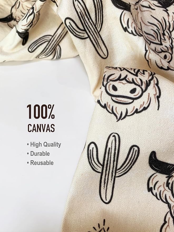 Hglian Highland Cow Line Drawing Plastic Bag Holder Storage Organizer Keeper for Grocery Bags Extra Large