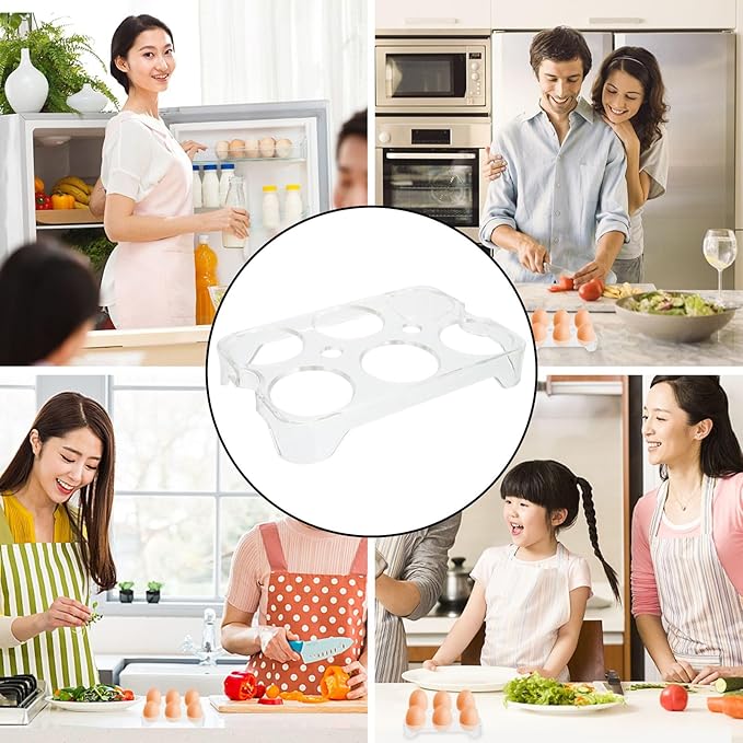 SAFIGLE Egg Container For Refrigerator: 6-slot Fridge Egg Storage Container - Storage Tray For Kitchen Pantry Refrigerator Farmhouse
