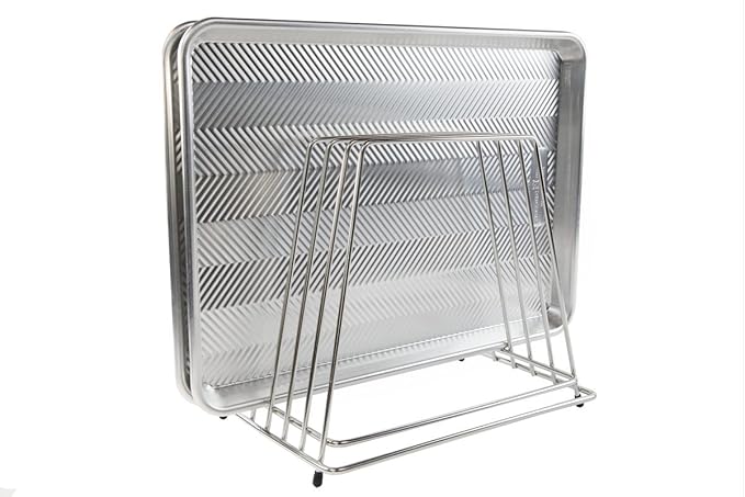 Commercial Cutting Board Rack, Fits 1" Thick Baking Pans and Sheets for Organizer - NSF Stainless Steel, Holds 6 Boards