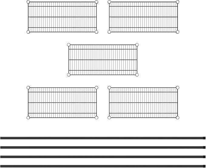 Commercial NSF Listed Black Epoxy Stationary Wire Shelving Kit 14" x 30" x 86", with 5 Shelves Perfect for Warehouse, Walk-in Refrigerator, Freezer, Grocery Store, Restaurant, Dishroom