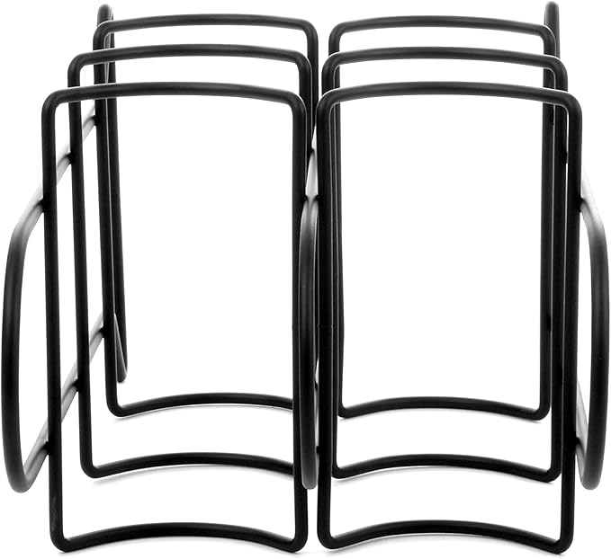 Spectrum 6 Bottle Wine Rack Freestanding Countertop Wine Bottle Holder Storage, Modern Black Metal Wire Wine Rack Organizer for Kitchen Counter Tops Base Cabinet Insert Pantry 3 Tier Wine Shelf