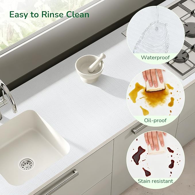Shelf and Drawer Liners for Kitchen Cabinets Non-Adhesive Cabinet Liner Non-Slip, Waterproof Shelf Paper Thickened Mats, Protection for Shelves, Cupboard, Pantry, Bathroom Drawers, Dresser 18In x 30FT