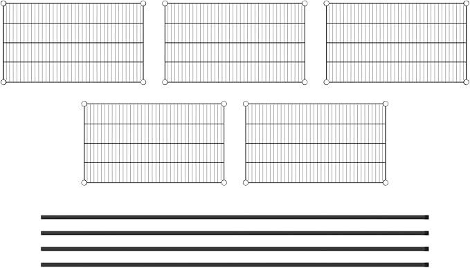 Commercial NSF Listed Black Epoxy Stationary Wire Shelving Kit 21" x 36" x 96", with 5 Shelves Perfect for Warehouse, Walk-in Refrigerator, Freezer, Grocery Store, Restaurant, Dishroom