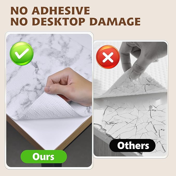 Shelf Liners for Kitchen Cabinets 17in x 20FT, Non Adhesive Drawer Liner Marble Pattern Thickened Shelf Liner Non-Slip Easy to Clean for Tool Box Refrigerator with Knife and Tape Measure