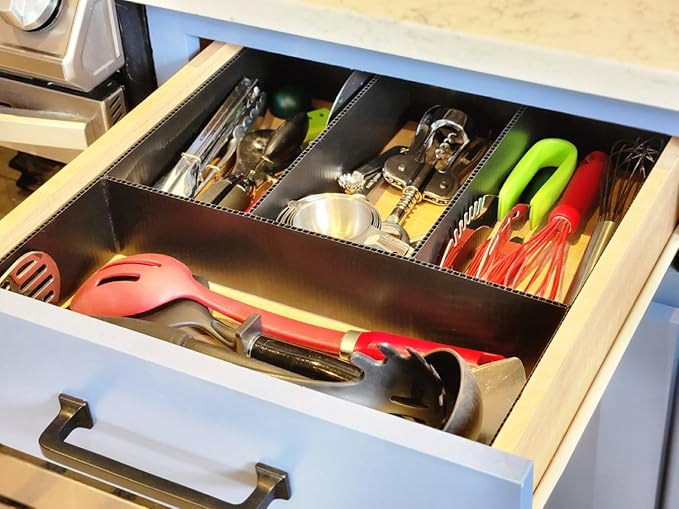 DRAWER DADDY Adjustable drawer dividers. The world’s most customizable drawer organizer for the kitchen, bathroom, desk, and more. Installs in minutes; lasts a lifetime.