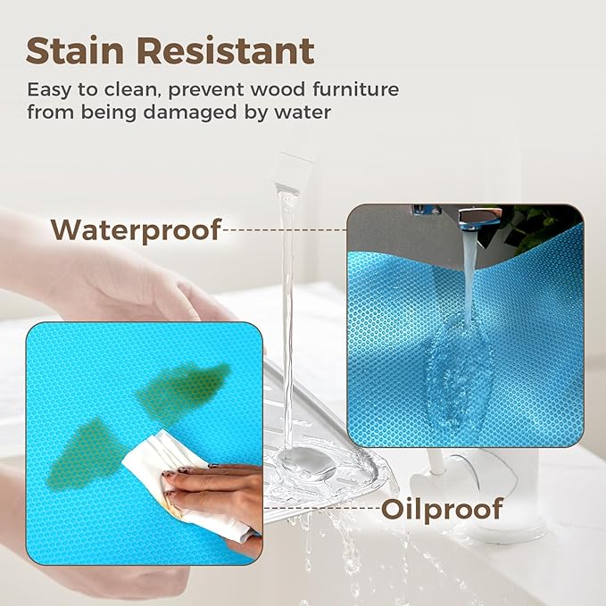 ALIUNI 100% EVA Shelf Liner for Kitchen Cabinet, 12" x 240" Drawer Liners Non Adhesive Non Slip Waterproof Plastic Paper, Dresser Pantry Bathroom Refrigerator Protector, Blue