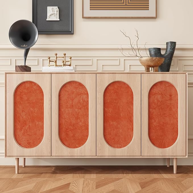 CRE8TIVE Crinkle Crushed Velvet Wallpaper Peel and Stick Orange Self Adhesive Velvet Flocking Liner for Jewelry Drawer Box Lining Felt Drawer Liner 12"x80" Fabric Felt Sheets for Art Craft DIY Project