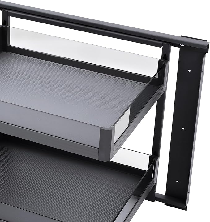 Blind Corner Cabinet 2 Tiers,Pull Out Corner Cabinet with 4 Detachable Shelves Left or Right,Soft Close Kitchen Swing Tray,Height Adjustable,Easy to Install for 14 Inch Opening