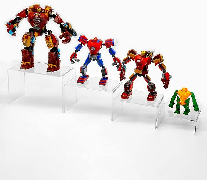 8Pcs Acrylic Display Risers(6",5",4" 3") Clear Product Stand,Cupcakes Holder Dessert Display Transparent Showcase Stands, Candy Bar Risers, Acrylic Lifts Display for Figures