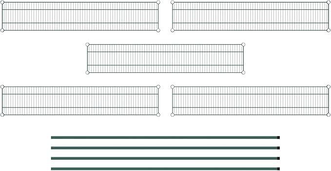 Commercial NSF Listed Green Epoxy Stationary Wire Shelving Kit 12" x 60" x 86", with 5 Shelves Perfect for Warehouse, Walk-in Refrigerator, Freezer, Grocery Store, Restaurant, Dishroom