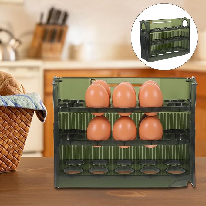 Homoyoyo Storage Rack for Refrigerator Sturdy Plastic Holder Organizer with Design for Fridge Door Keeps Eggs Safe and Neat for Home and Kitchen