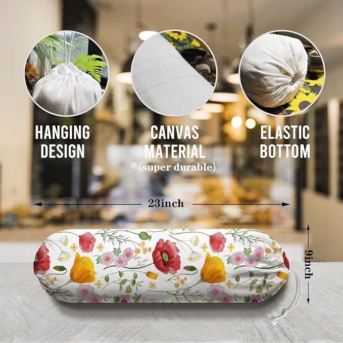 Colorful Floral Bag Holder, Grocery Bag Storage Dispenser, Reusable Trash Bags Organizer, Farmhouse Sweet Home Kitchen Decor, Housewarming Gifts for Women Friends Family