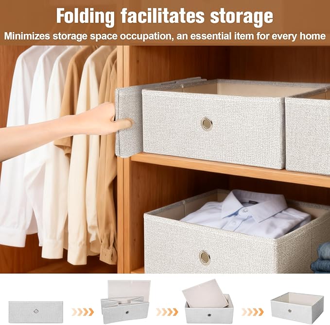 SHAWKEN Drawer Organizer Clothes, 9-Pack Collapsible Cube Storage Bin for Versatile Home and Closet Organizers and Storage