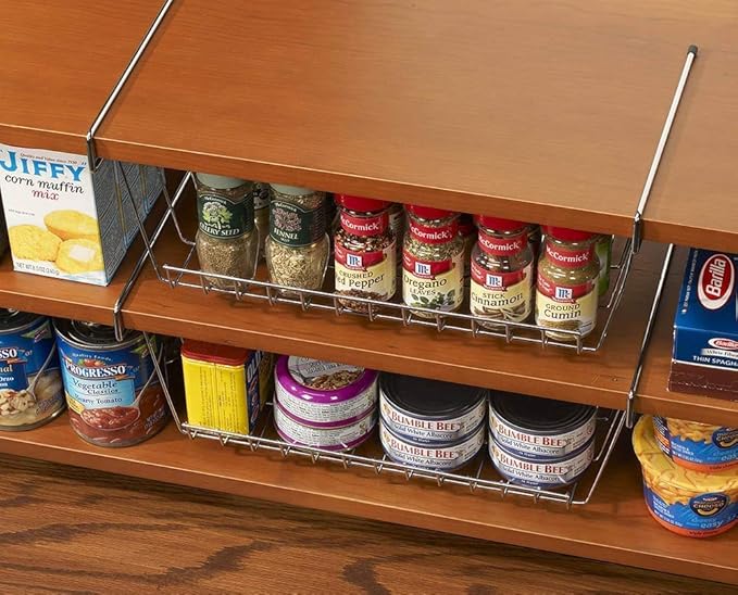 LTL Home Products More Inside Hanging Under Shelf Storage Basket, Small, Chrome