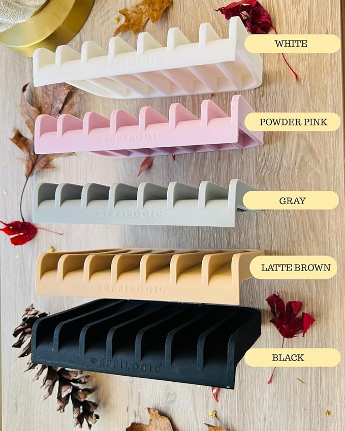 Effilogic Silicone Sponge Holder – Self-Draining Kitchen Sink Organizer, Quick Dry Mat and Counter Protector – Dishwashing Accessories for Sponges, Brushes, and Soap - Medium Black