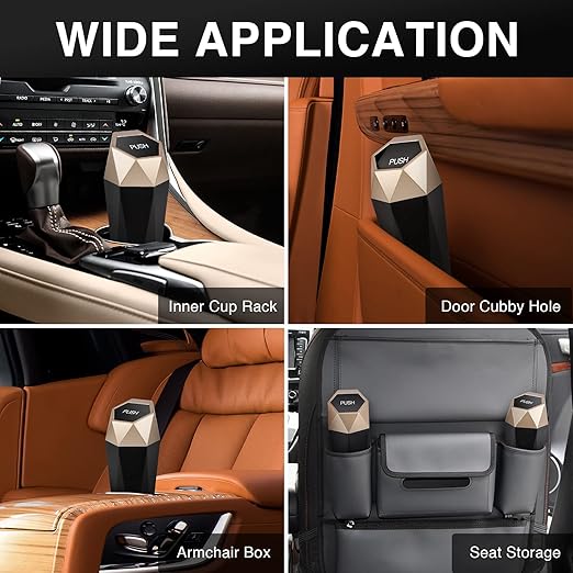 Car Trash Can with Lid - 1-Pack, Interior Accessories for Vehicles, Leakproof Garbage Can with 30 Detachable Trash Bags, Multipurpose Organizers and Storage Solutions for Home and Office