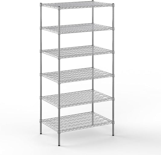 24" Deep x 36" Wide x 74" Height Wire Shelving Kit | 6-Tier | NSF Commercial Storage Rack Unit