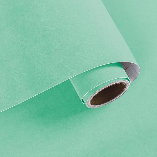 VaryPaper 15.7" x 78.7" Self Adhesive Mint Green Velvet Felt Liner Flocking Drawer Liner Soft Fabric Peel and Stick Felt Velvet Wallpaper for Bedroom Green Contact Paper for Cabinet Jewelry Box Crafts