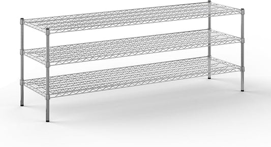 21" Deep x 72" Wide x 27" Height Wire Shelving Kit | 3-Tier | NSF Commercial Storage Rack Unit