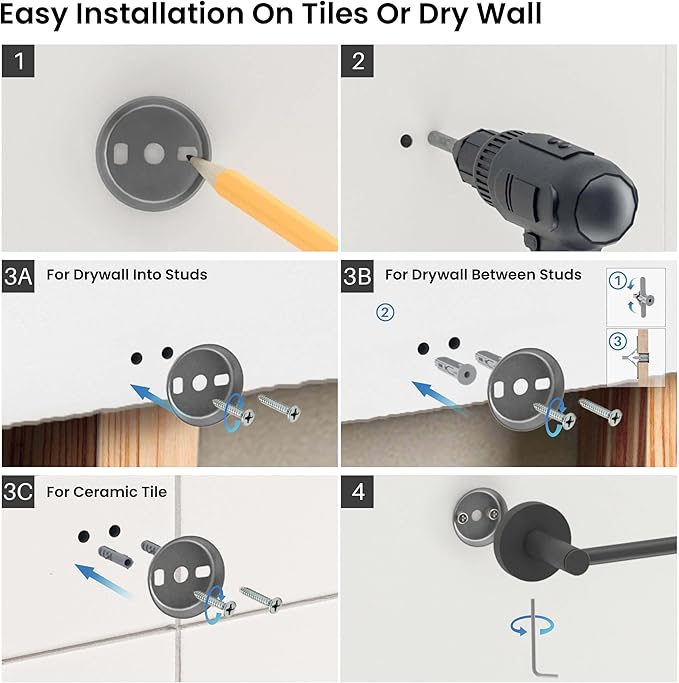 KIBI Circular 2-Piece Bathroom Hardware Set – Includes Wall Mounted Towel Bar & Toilet Paper Holder – Modern, Durable, Rust-Resistant, Bathroom Accessories (Brushed Gold, C-KBA14-2-1)