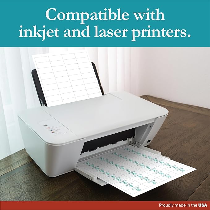 Premium Label Supply White Sticker Barcode Labels – 2" x 1" – Laser/Inkjet Compatible – (40 per Sheet), 500 Sheets – 20,000 Total Adhesive Labels
