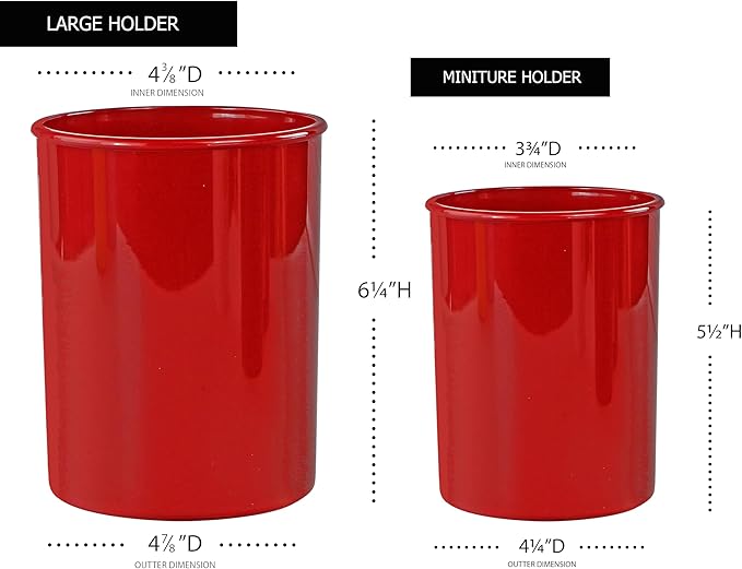 Reston Lloyd Multipurpose Utensil/Crock Holders Organize Wide Variety of Sizes of Utensils & Tools, Includes Large, & Miniature, Red