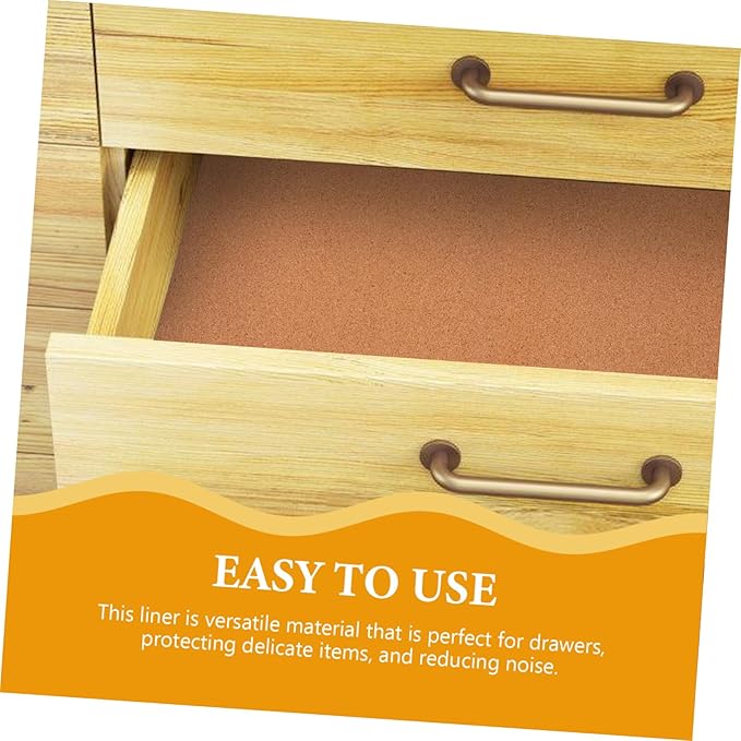 OFFSCH 2Sheets Cork Drawer Liners for Kitchen Cabinets High Density Moisture and Shock Absorbing Cork for DIY Crafts and Versatile Home Use