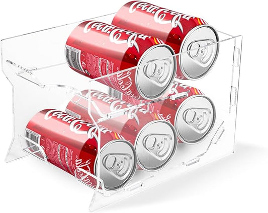 Mini Fridge Soda Can Organizer, Mini Fridge Soda Holder, Mini Fridge Can Organizer for Canned Food Beer Can Hold up to 6 Drinks