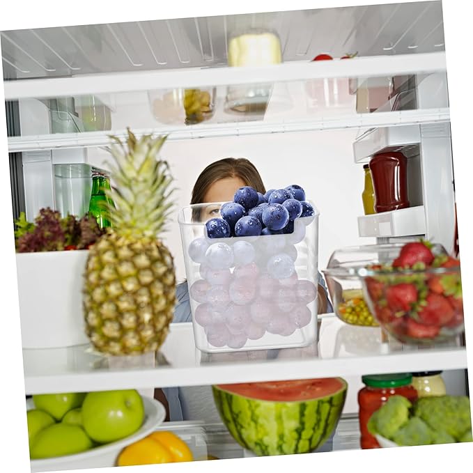 ULTECHNOVO 2pcs Translucent Refrigerator Organizer Bins Vertical Storage Boxes for Fruits Vegetables Spices Space-Saving Storage for Home Kitchen